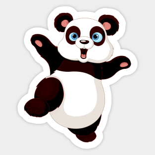 High Kicking Panda bear cartoon Sticker